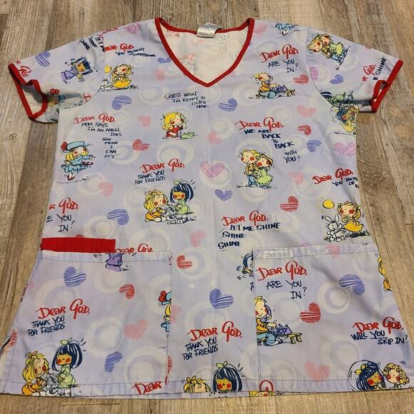 Dear God kids xs women's scrub top - Picture 1 of 8